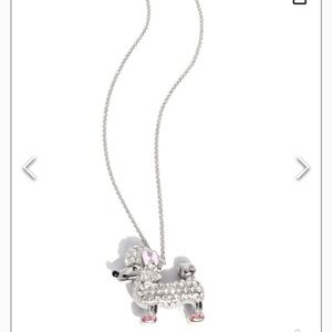 Chic Silver and Pink Poodle Necklace